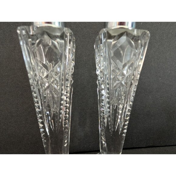 Vintage Crystal Salt & Pepper Shakers With Silver Tone Lids - Picture 3 of 6